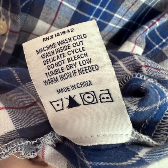 Lauren James plaid collared long sleeve button up shirt, blue white and red size - Picture 9 of 12